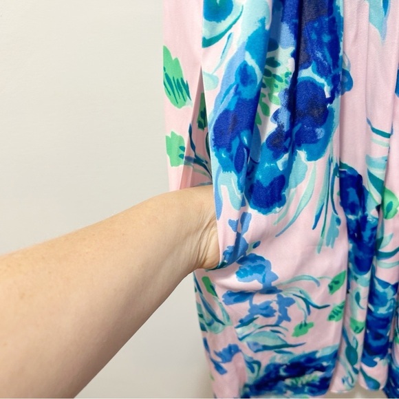 Lilly Pulitzer Rory Dress Pink Tropics Sweet Pea Size 8 Halter Style Pockets - Picture 7 of 12